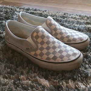 Gray checkered vans